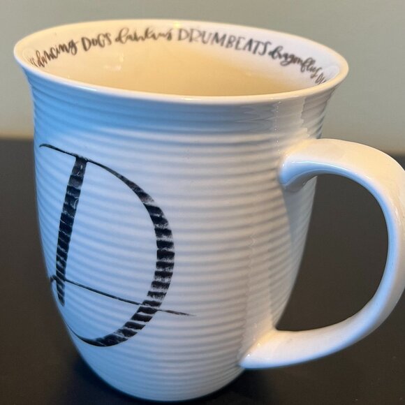 Letter D “All Great Things Begin with the Letter D” Initial Monogram Ceramic Mug - Picture 5 of 14